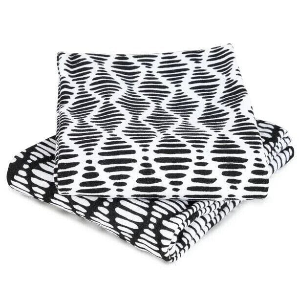 Kitchen Home & Garden:Kitchen, Dining & Bar:Linens & Textiles:Towels & Dishcloths Thyme & Table Aspen Collection 100% Cotton Kitchen Towels, Black White, 2-Pc Set