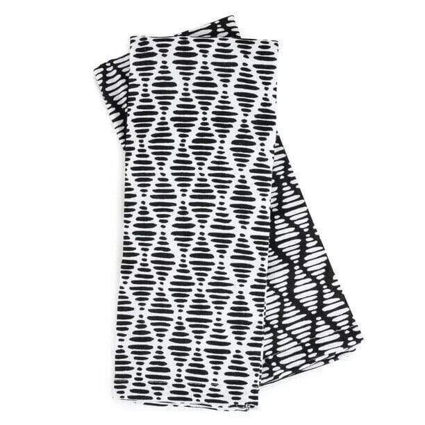 Kitchen Home & Garden:Kitchen, Dining & Bar:Linens & Textiles:Towels & Dishcloths Thyme & Table Aspen Collection 100% Cotton Kitchen Towels, Black White, 2-Pc Set