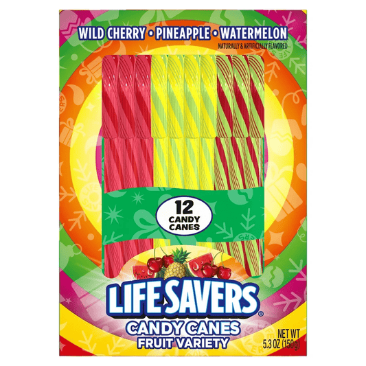 Life Savers Home & Garden:Food & Beverages:Pantry:Sweets & Chocolate:Candy:Gummy, Soft Sweets & Marshmallows LIFE SAVERS Fruit Variety Candy Canes Gluten-Free ~ 12 Count ~ 5.3 oz~ BBD 10/26