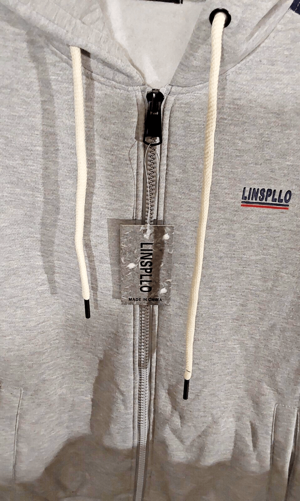 LINSPLLO Clothing, Shoes & Accessories:Men:Men's Clothing:Activewear:Hoodies & Sweatshirts LINSPLLO Men's Gray Full Zipper & Pockets Hooded Sweatshirts ~  NWT