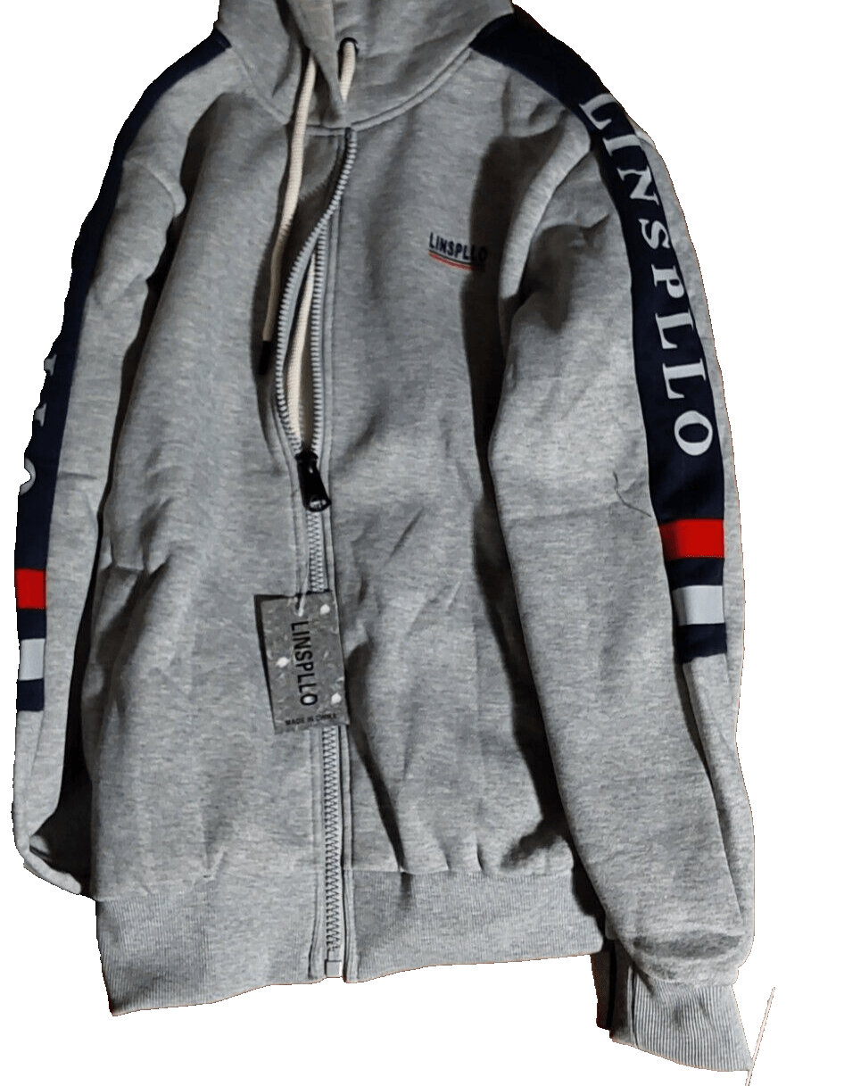 LINSPLLO Clothing, Shoes & Accessories:Men:Men's Clothing:Activewear:Hoodies & Sweatshirts LINSPLLO Men's Gray Full Zipper & Pockets Hooded Sweatshirts ~  NWT