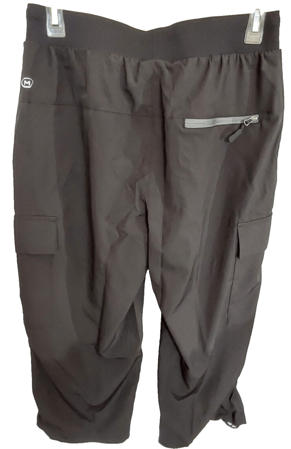 M MAROAUT Clothing, Shoes & Accessories:Women:Women's Clothing:Pants M MAROAUT Women's Black Capri Athletic Cargo Pants Zipper Pockets Size Med. NWT