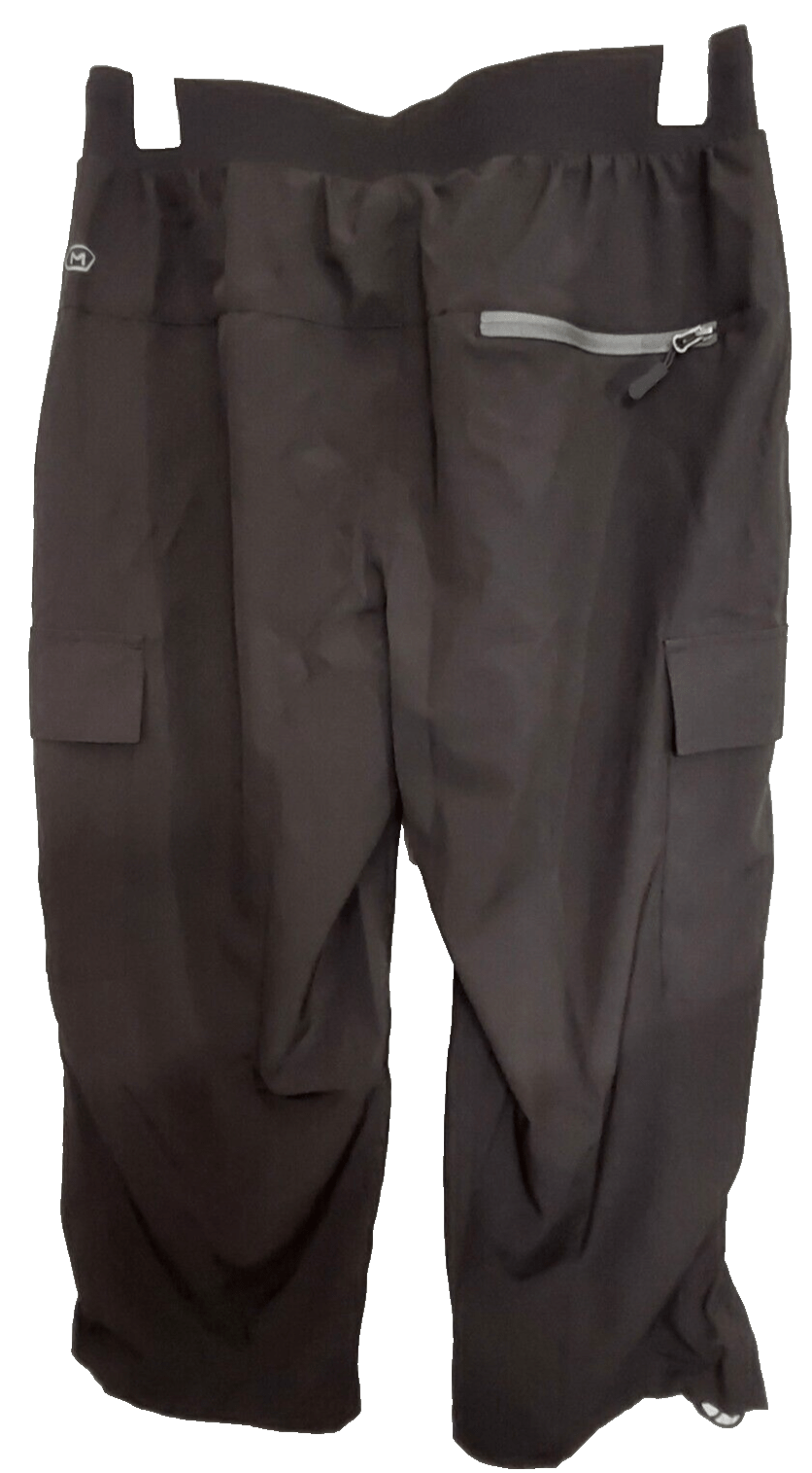 M MAROAUT Clothing, Shoes & Accessories:Women:Women's Clothing:Pants M MAROAUT Women's Black Capri Athletic Cargo Pants Zipper Pockets Size Med. NWT