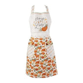 Magnolia Lane Home & Garden:Kitchen, Dining & Bar:Linens & Textiles:Aprons Crazy Lady Fall Pumpkin Printed Kitchen Tie Bib Apron W/ Pockets 21.5