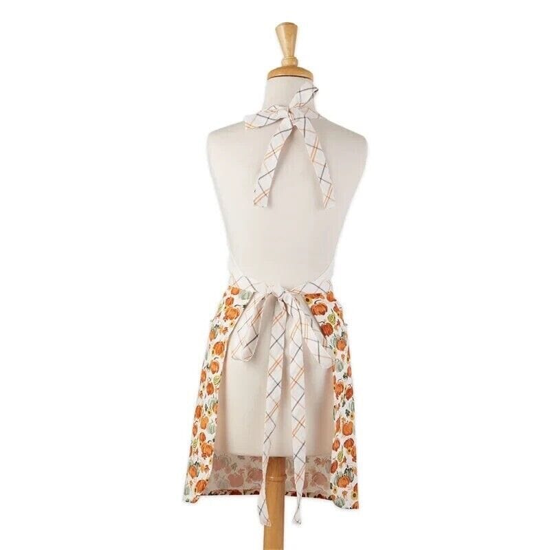 Magnolia Lane Home & Garden:Kitchen, Dining & Bar:Linens & Textiles:Aprons Crazy Lady Fall Pumpkin Printed Kitchen Tie Bib Apron W/ Pockets 21.5" x 30" New