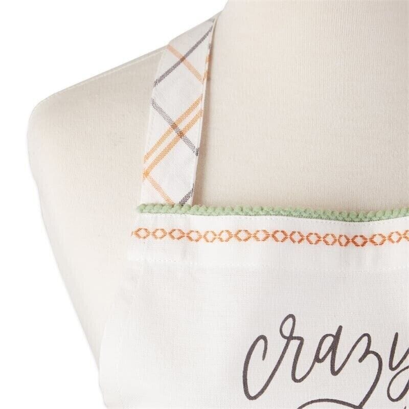 Magnolia Lane Home & Garden:Kitchen, Dining & Bar:Linens & Textiles:Aprons Crazy Lady Fall Pumpkin Printed Kitchen Tie Bib Apron W/ Pockets 21.5" x 30" New