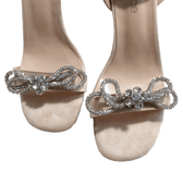 Milanolce Clothing, Shoes & Accessories:Women:Women's Shoes:Sandals MILanolce Women's Sz 9 High Heels Summer Sandals Ankle Straps & Front Silver Bow