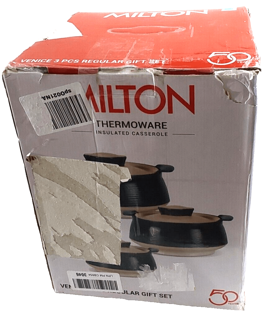 Milton Home & Garden:Kitchen, Dining & Bar:Cookware:Casserole Pans Milton Venice Thermoware Insulated Inner Steel 3-Piece Casserole Set Hot & Cold