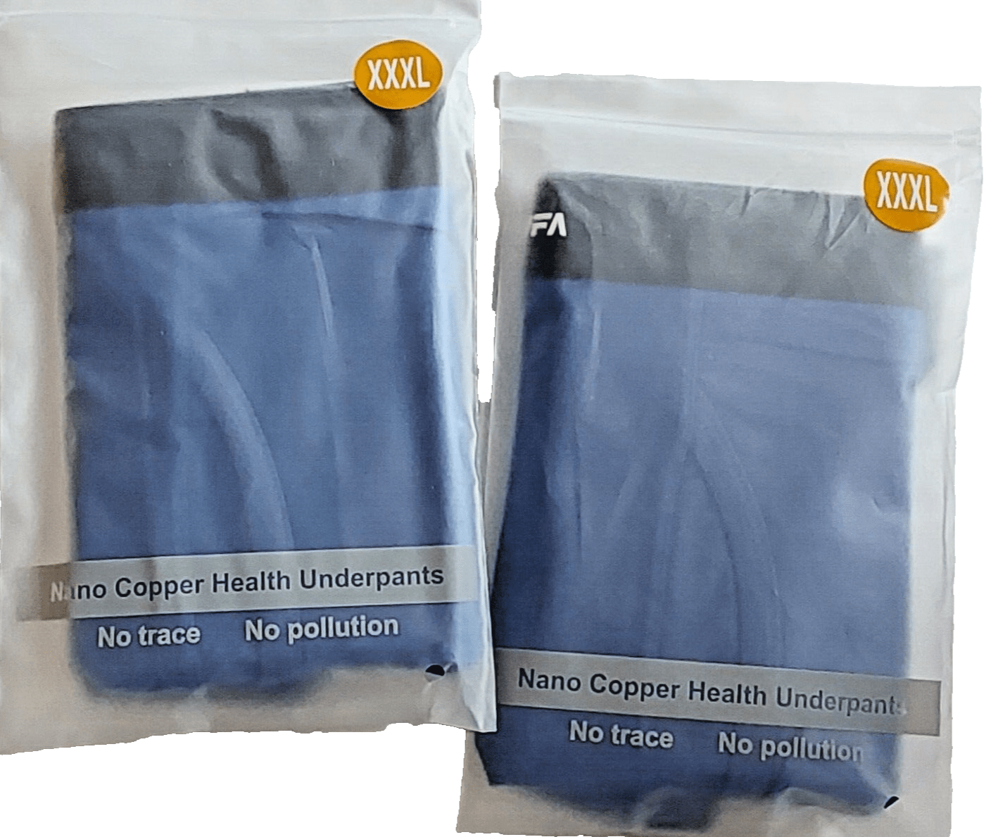 NANO Copper Clothing, Shoes & Accessories:Men:Men's Clothing:Underwear NYF3UFA NANO Copper 2-Pack Men's Copper Infused Boxer Briefs~Blue~Size 3XL ~ NEW