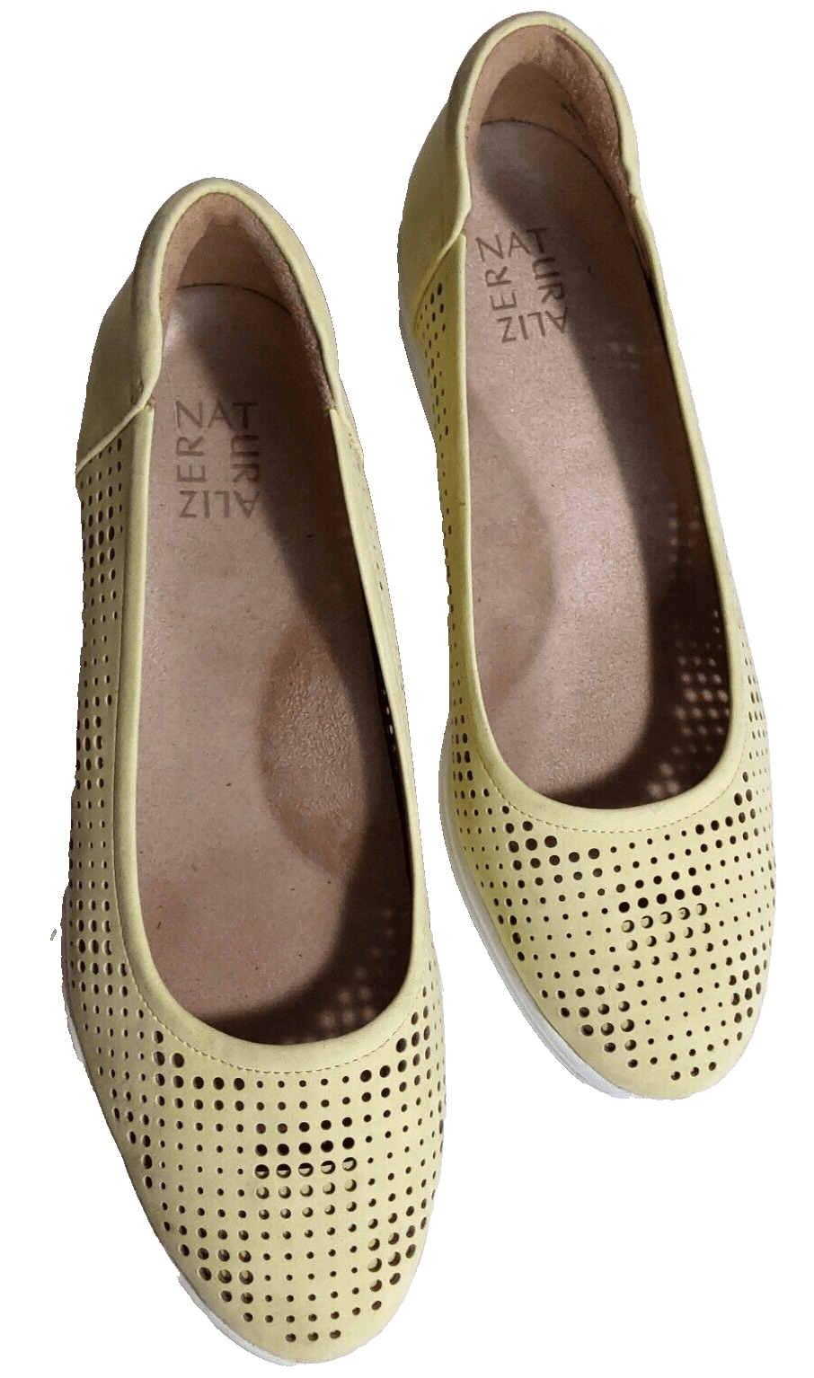 Naturalizer Clothing, Shoes & Accessories:Women:Women's Shoes:Comfort Shoes Naturalizer BNWT "Sam" Size 10W Slip-on Wedge Womens Yellow Perforated Shoe NWOB