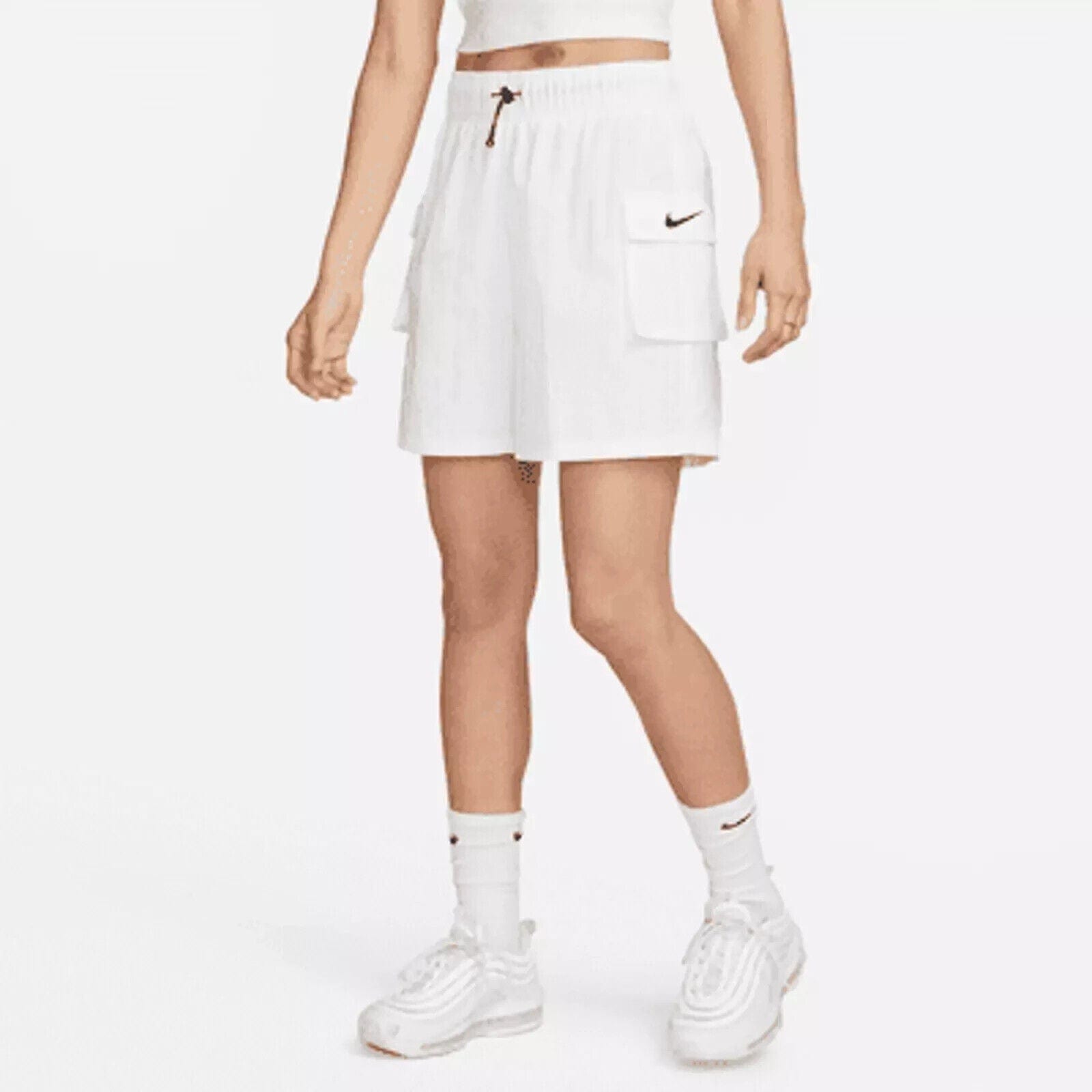 Nike Clothing, Shoes & Accessories:Women:Women's Clothing:Activewear:Activewear Shorts Nike Sportswear Essential Women's Nylon High-Rise Drawstring Shorts Size XL~ NWT