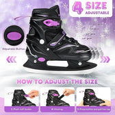 OBENSKY Sporting Goods:Winter Sports:Ice Skating:Skates:Youth Skates OBENKSY Ice Skates for Kids, Girls & Boys 4 Adjustable Sizes L 39-42 - Magic-1