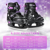 OBENSKY Sporting Goods:Winter Sports:Ice Skating:Skates:Youth Skates OBENKSY Ice Skates for Kids, Girls & Boys 4 Adjustable Sizes L 39-42 - Magic-1