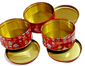 Old East Main Collectibles:Advertising:Merchandise & Memorabilia:Tins Set of 3 6-inch Diameter Holiday Christmas Cookie Tins  ~ New