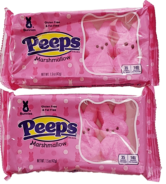 Peeps Home & Garden:Food & Beverages:Pantry:Sweets & Chocolate:Candy:Gummy, Soft Sweets & Marshmallows Peeps 4-Pk Marshmallow Easter Bunnies, Gluten & Fat Free, 2 Pks ~ 1.5oz (42g) Ea