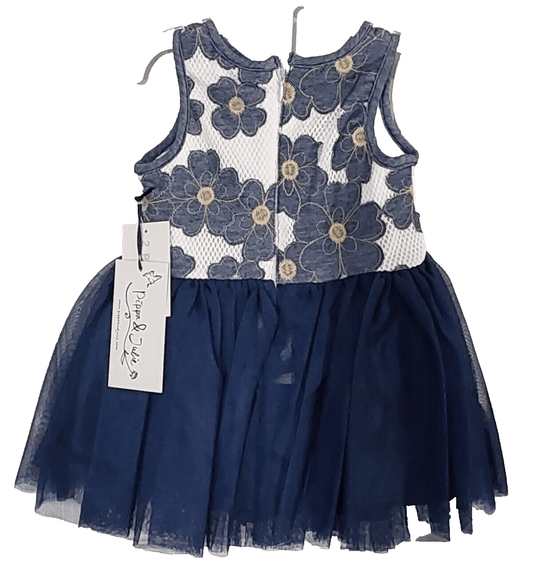 Pippa & Julie Clothing, Shoes & Accessories:Baby:Baby & Toddler Clothing:Dresses Pippa & Julie 2PC Dress Denim Appliqued Top Tulle Skirt Diaper Cover 12 M  ~ NWT