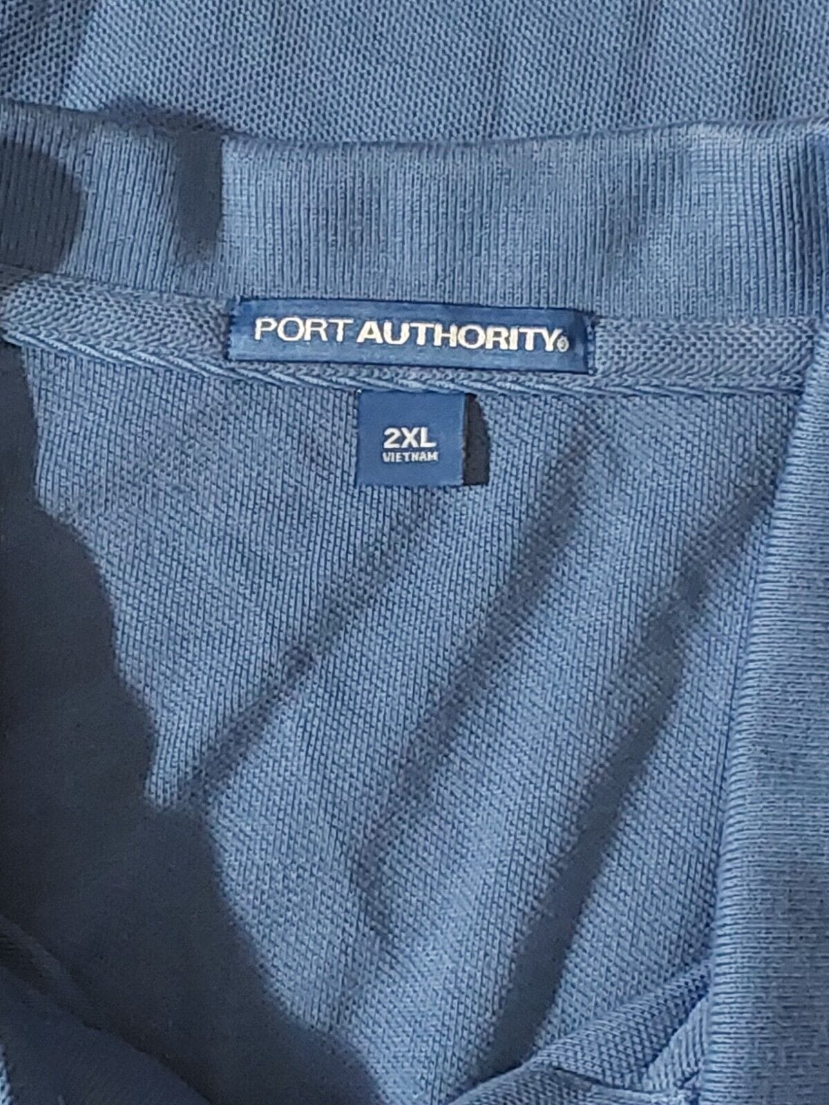 Port Authority Clothing, Shoes & Accessories:Men:Men's Clothing:Shirts:Polos Port Authority Men's Blue Short Sleeve 100% Cotton 3-Button Polo Shirt~2XL~ NWOT