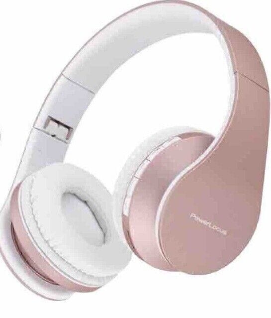 PowerLocus Consumer Electronics:Portable Audio & Headphones:Headphones PowerLocus Kids Bluetooth Over-Ear Headphones w/Case, LG IPAD~ Rose Gold ~ New