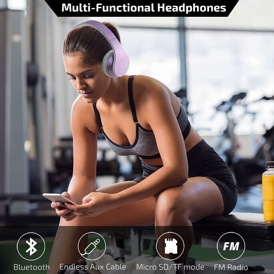 PowerLocus Consumer Electronics:Portable Audio & Headphones:Headphones PowerLocus P2 Bluetooth Headphones Over Ear, Wireless w/Microphone, Foldable New