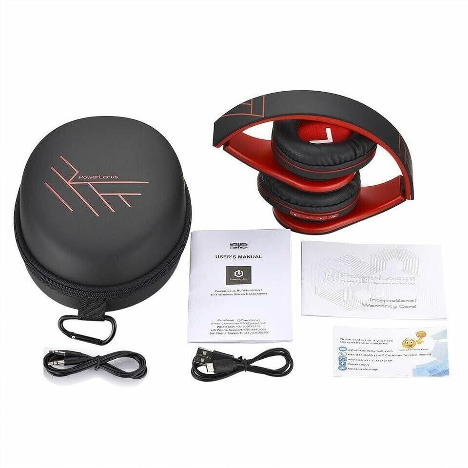 PowerLocus Consumer Electronics:Portable Audio & Headphones:Headphones PowerLocus P2 Bluetooth Headphones Over Ear, Wireless w/Microphone, Foldable New