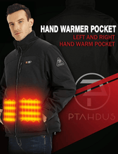 PTAHDUS Clothing, Shoes & Accessories:Men:Men's Clothing:Coats, Jackets & Vests PTAHDUS Men’s Heated Jacket with Battery Pack 7.4V, Hand Warmer Pocket ~ Small