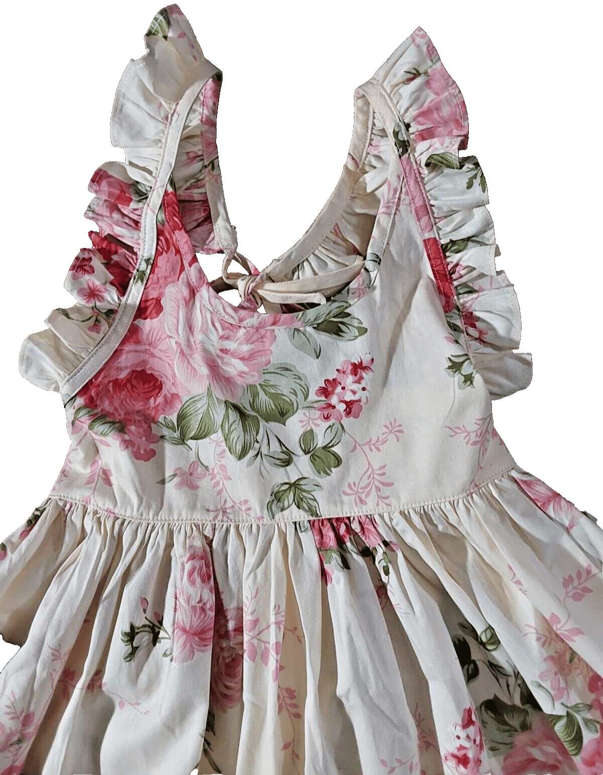 Somlatrecy Clothing, Shoes & Accessories:Kids:Girls:Girls' Clothing (Sizes 4 & Up):Dresses Somlatrecy Kid Girl's 100% Cotton Ivory Rose Floral Halter Dress ~ Size 4 ~ NWT