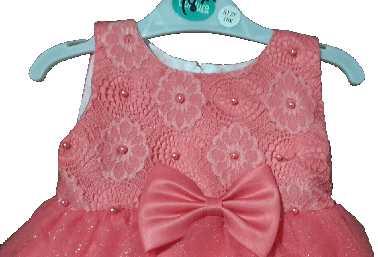 The Angels Couture Collection Clothing, Shoes & Accessories:Kids:Girls:Girls' Clothing (Sizes 4 & Up):Dresses Angels Couture Girls Coral Pink Fit & Flare Tulle Skirt Dress Size 18M  ~  NWOT