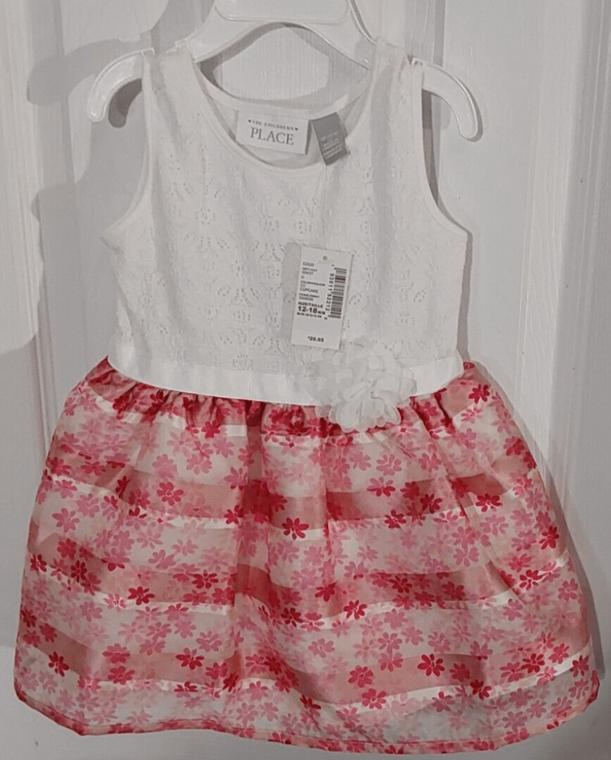 The Children's Place Clothing, Shoes & Accessories:Baby:Baby & Toddler Clothing:Dresses The Children's Place 2PC Dress 12-18M White Bolero Pink White Striped Skirt~ NWT