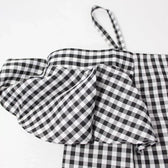 Timing Clothing, Shoes & Accessories:Women:Women's Clothing:Tops Timing Black & White Plaid Off-Shoulders Ladies Cropped Tank Top Size Med. ~ NWT