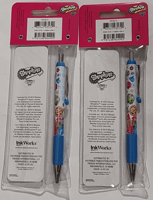 Trends International Business & Industrial:Office:Office Supplies:Pens, Pencils & Markers:Other Office Pens & Pencils Pack of 2 Ink Works Shopkins Gel Pen + Bookmark-great Christmas Stocking Stuffer