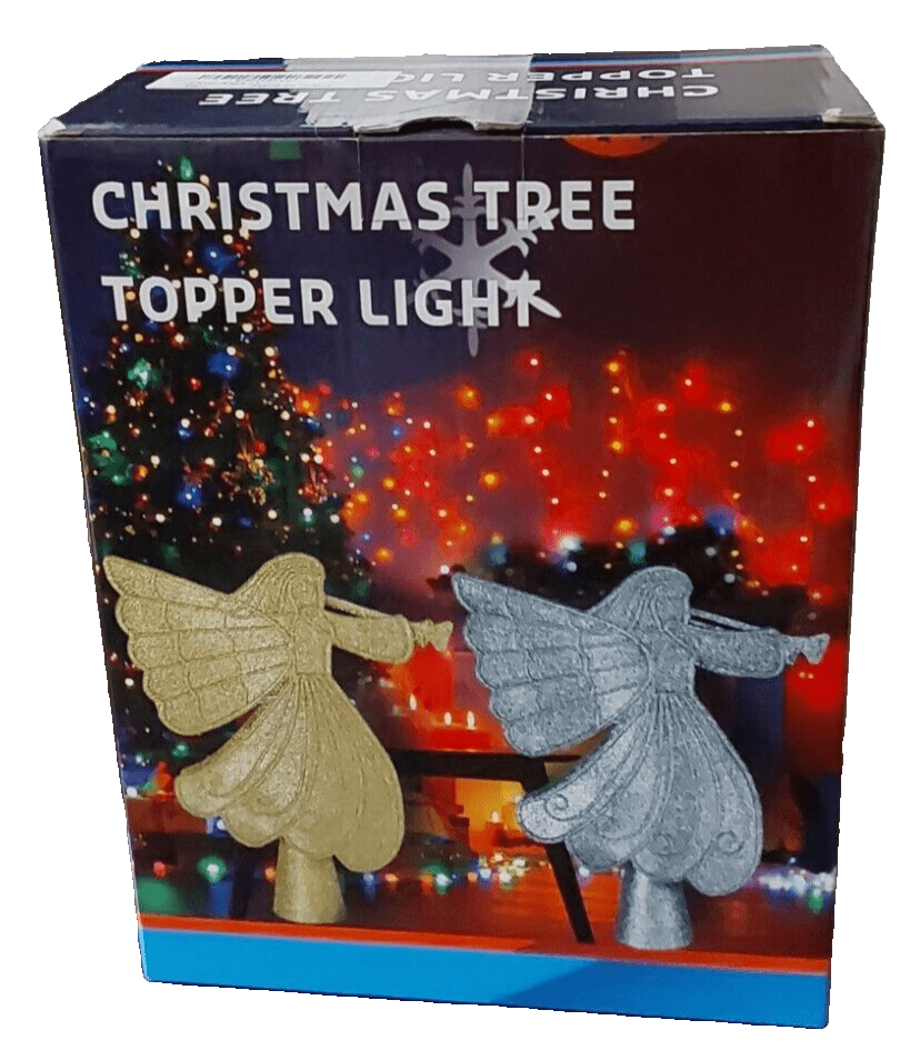 Unbranded Collectibles:Holiday & Seasonal:Tree Toppers Christmas Tree Topper  LED Projector Light - 10" Glitteren Angel 3D Gold - New