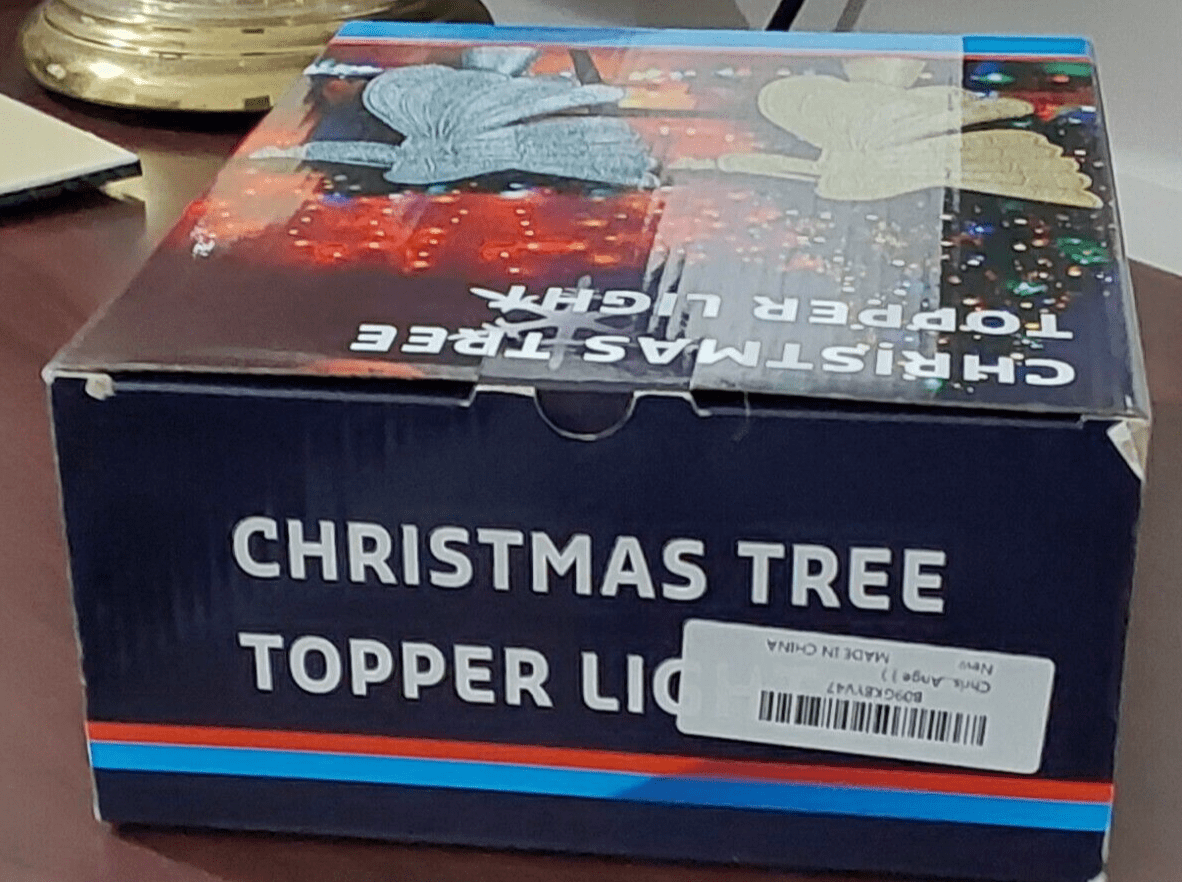 Unbranded Collectibles:Holiday & Seasonal:Tree Toppers Christmas Tree Topper  LED Projector Light - 10" Glitteren Angel 3D Gold - New