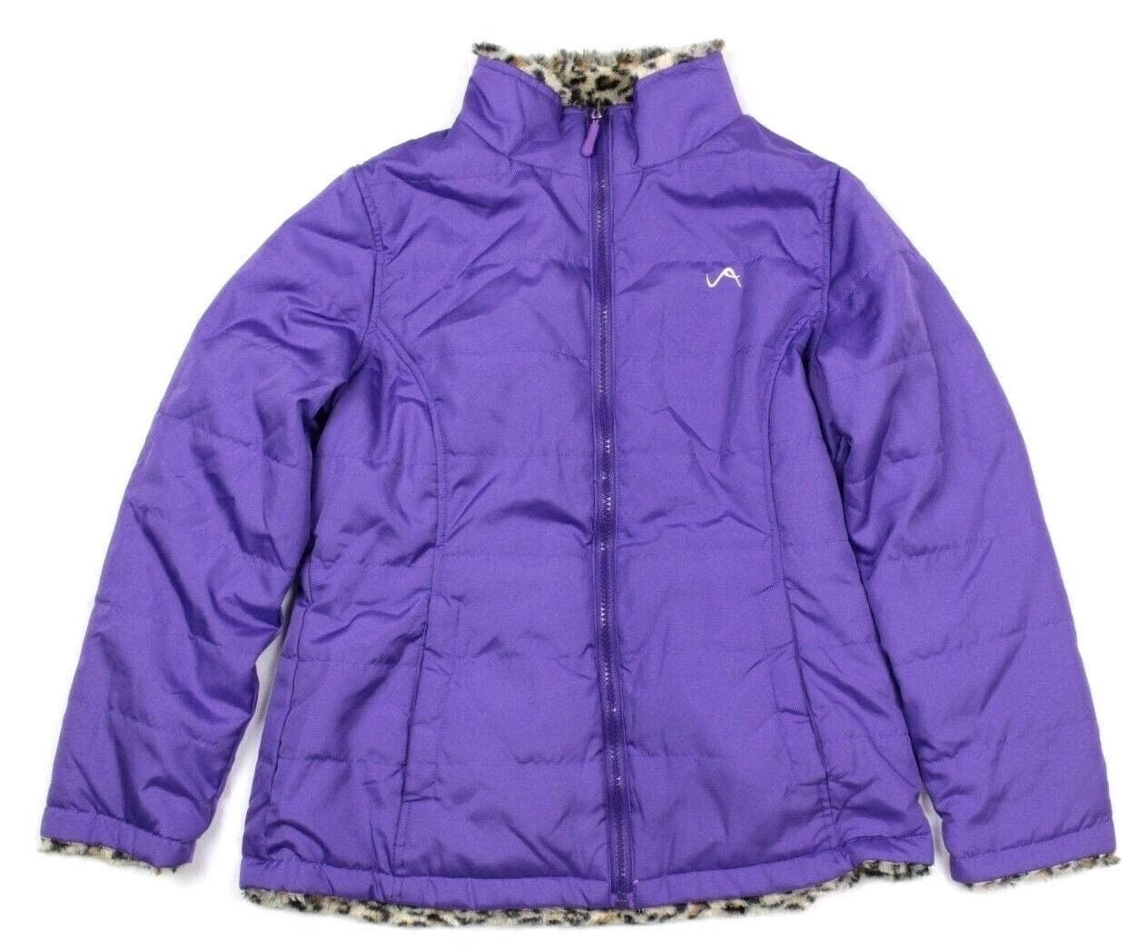 Vertical 9 Clothing, Shoes & Accessories:Kids:Girls:Girls' Clothing (Sizes 4 & Up):Outerwear Vertical 9 Girl's Reversible Faux Fur Animal Print & Purple Jacket Size XL (16)