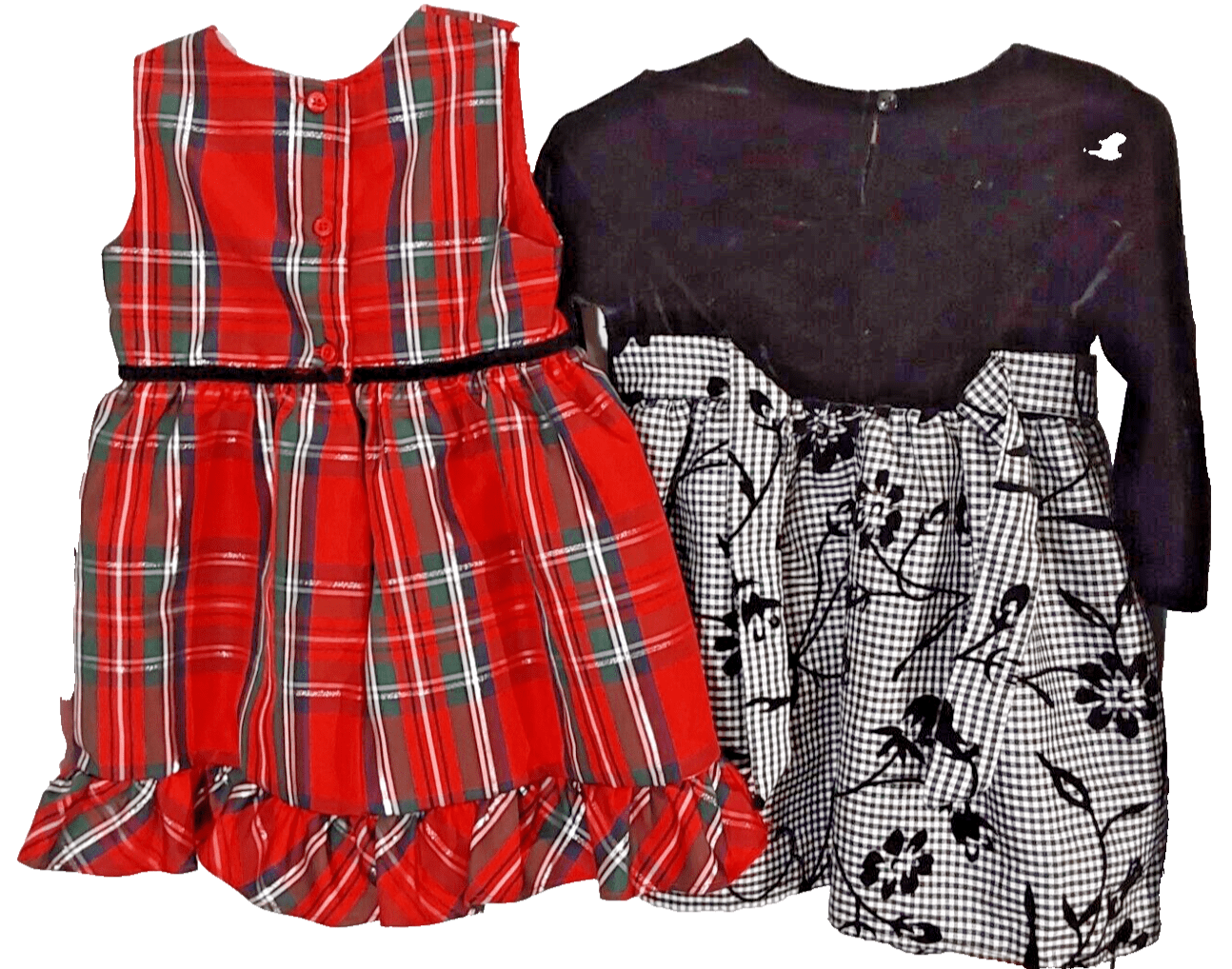 Wonder Nation Clothing, Shoes & Accessories:Baby:Baby & Toddler Clothing:Outfits & Sets Lot of  2  Wonder Nation Red Plaid & Black Velvet Top  2T/24M Dresses  ~  Used