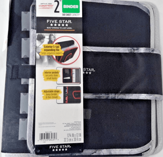 ACCO Home & Garden:School Supplies:Notebooks & Binders FIVE STAR 2" Binder, 580 Sheet Capacity, Exterior Expanding File, Inside Pockets