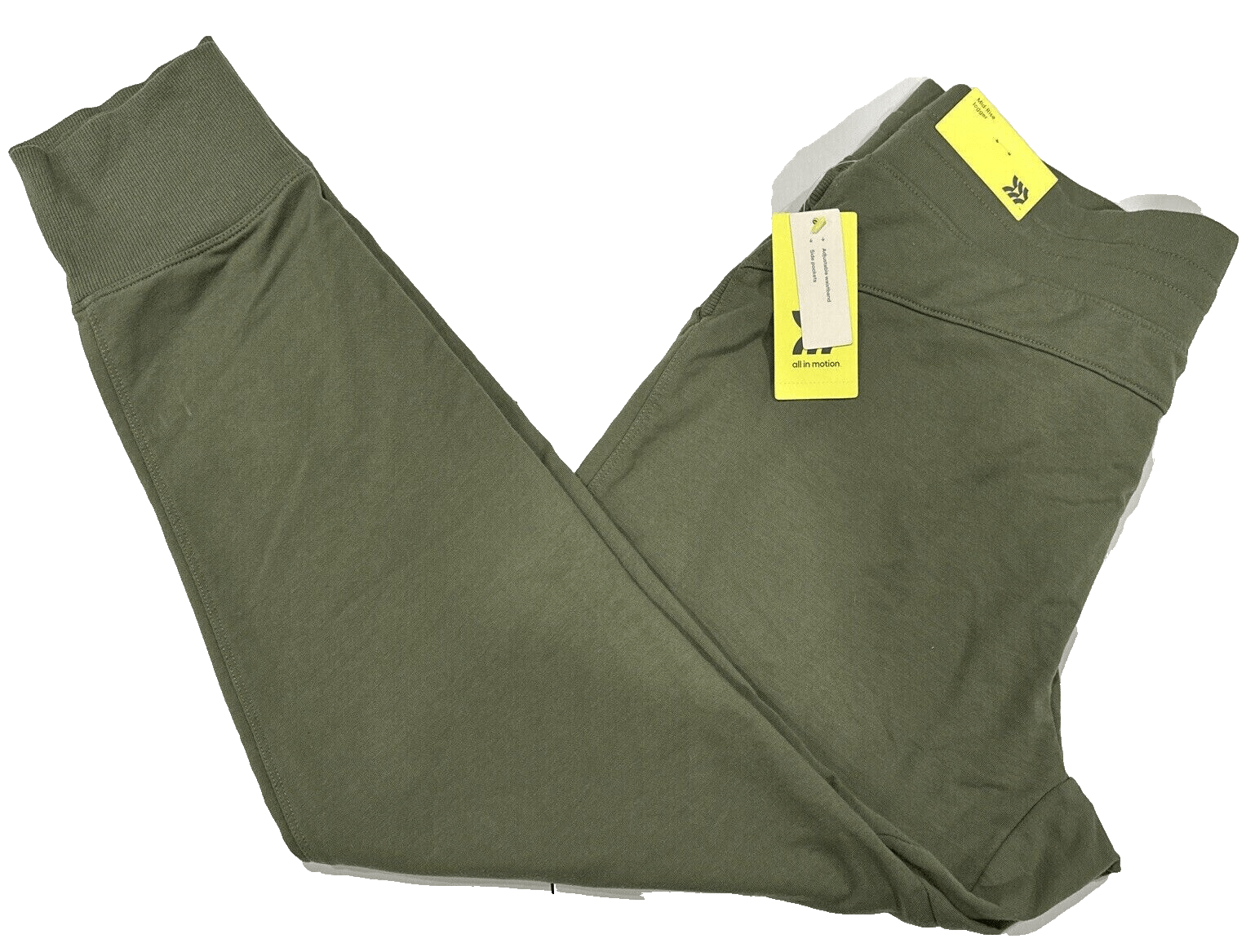 All In Motion Clothing, Shoes & Accessories:Women:Women's Clothing:Activewear:Activewear Pants All in Motion Women's Mid Rise French Terry Jogger Pants, Olive Green~Large ~NWT