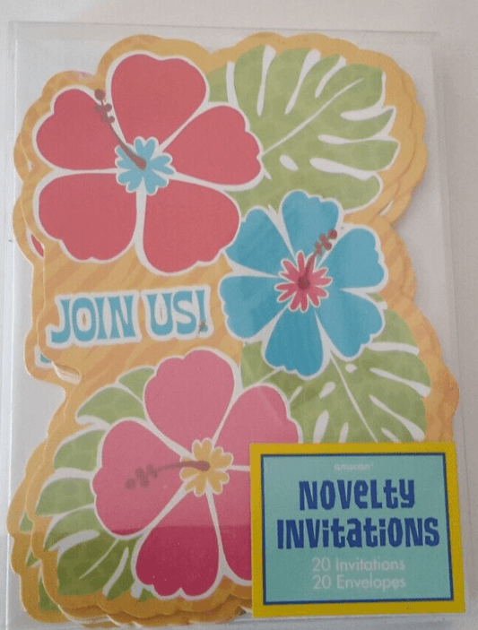 Amscan Home & Garden:Greeting Cards & Party Supply:Greeting Cards & Invitations Amscan Bright Hibiscus Novelty Invitations & Envelopes 20 Count Each  ~ New