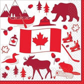 Amscan Home & Garden:Greeting Cards & Party Supply:Party Supplies:Party Tableware & Serveware Canadian Icons Canada Day Flag Maple Leaf Holiday Theme Party Luncheon Napkins