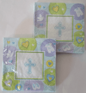 amscan,inc Home & Garden:Greeting Cards & Party Supply:Party Supplies:Party Tableware & Serveware Sweet Christening BLUE Communion Baptism Boy Baby Shower Party Napkins  Set of 2