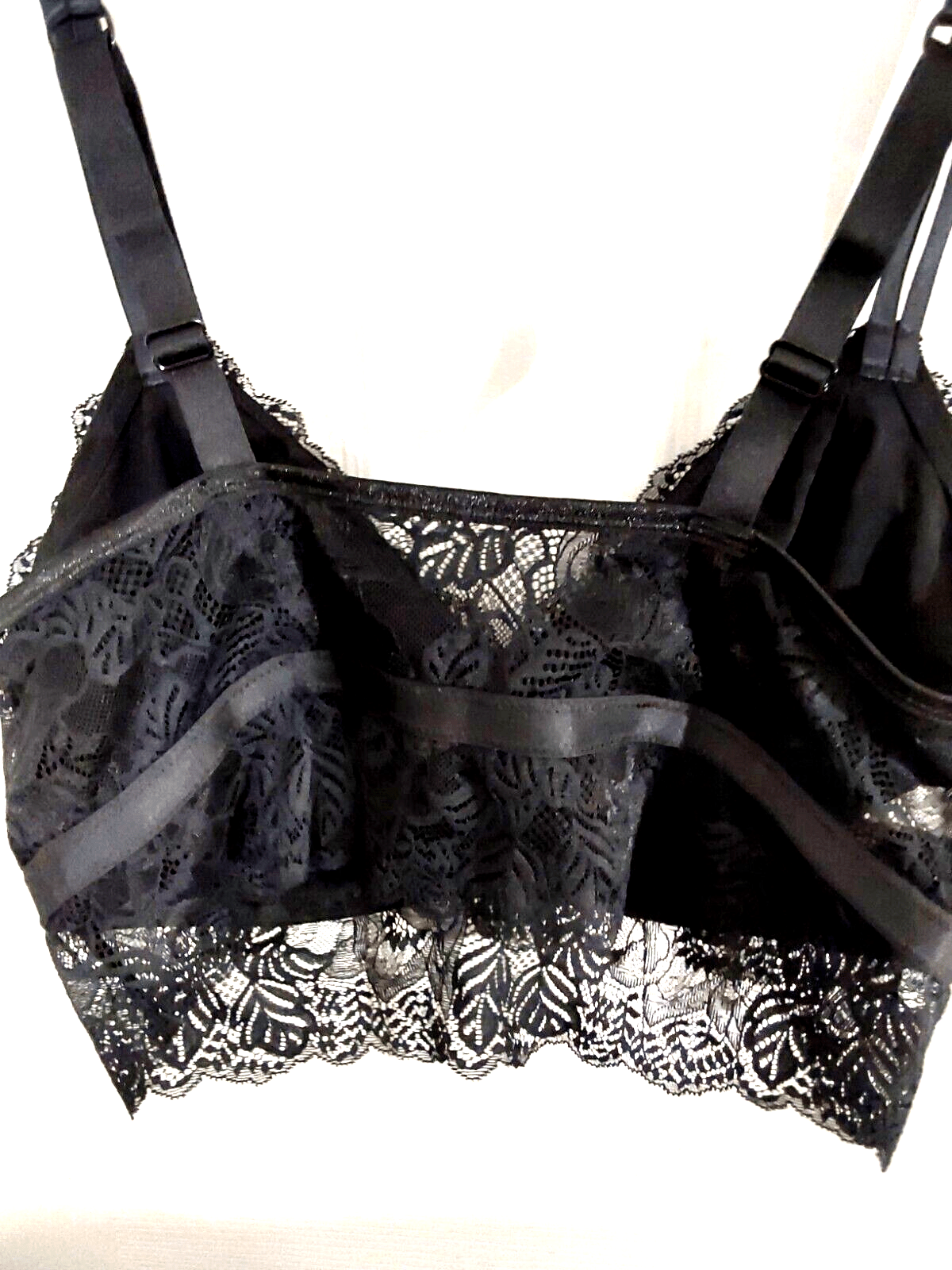 Auden Clothing, Shoes & Accessories:Women:Women's Clothing:Intimates & Sleep:Bras & Bra Sets Auden Black Lace Bralette Womens X-Large Long-Line Lightly-Lined Removable Pads