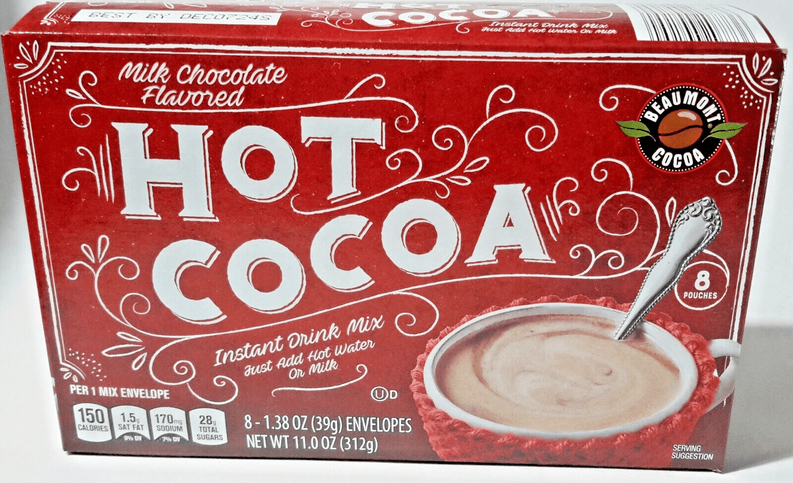 Beaumont Home & Garden:Food & Beverages:Other Food & Beverages Beaumont Milk Chocolate Flavored Hot Cocoa Instant Mix ~ 8 - 1.38 oz Envelopes