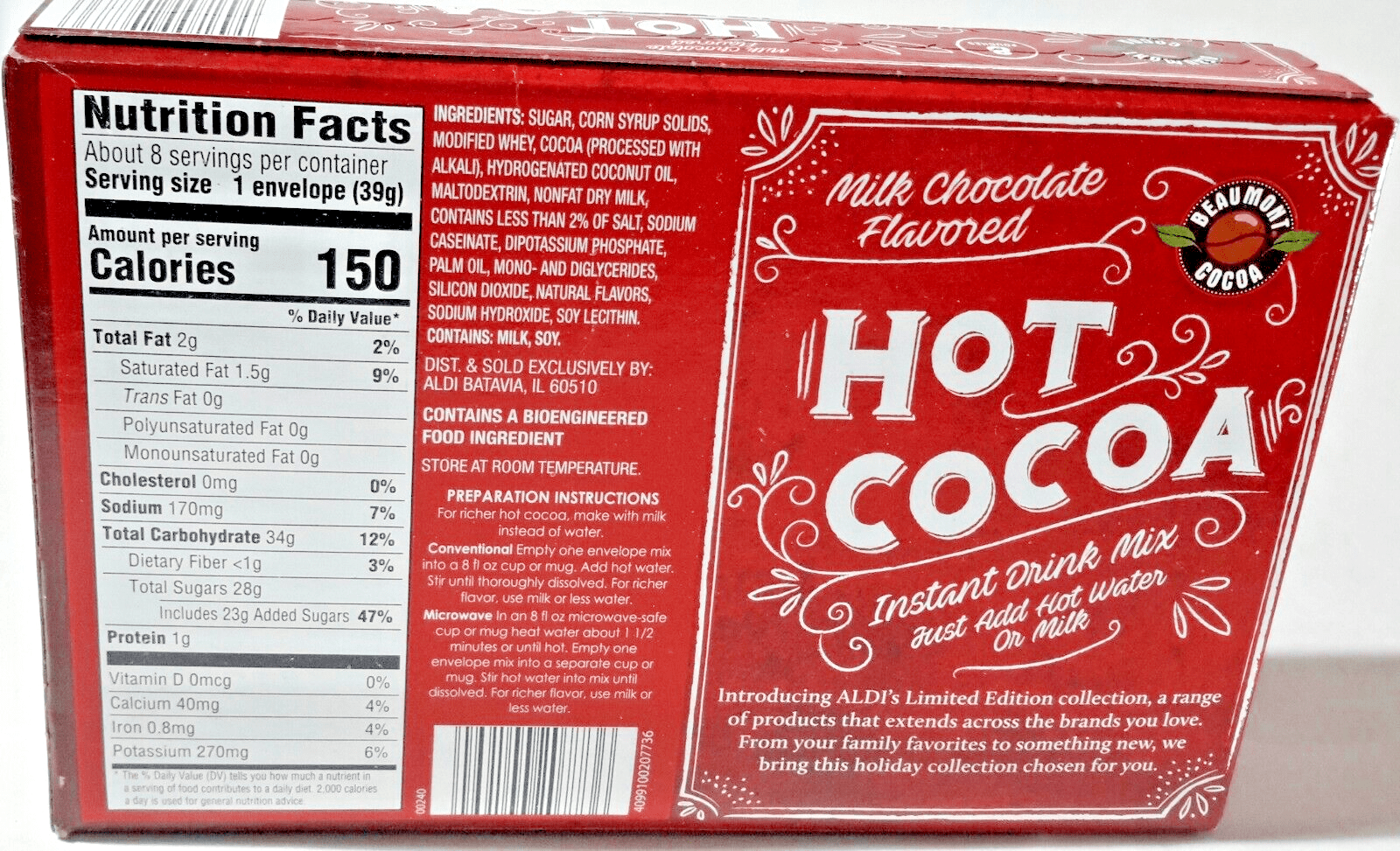 Beaumont Home & Garden:Food & Beverages:Other Food & Beverages Beaumont Milk Chocolate Flavored Hot Cocoa Instant Mix ~ 8 - 1.38 oz Envelopes