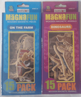 Bendon Toys & Hobbies:Preschool Toys & Pretend Play:Wooden & Handcrafted Toys Magna Fun Wooden Magnetic Pieces ~ On the Farm/Dinosaurs ~ 1 Set ~  New