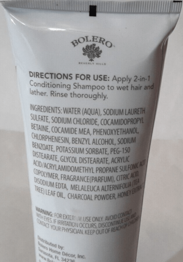 Bolero Health & Beauty:Hair Care & Styling:Shampoos & Conditioners Deep Cleansing 2-in-1 Conditioning Shampoo Tea Tree + Charcoal + Honey 10.20 oz