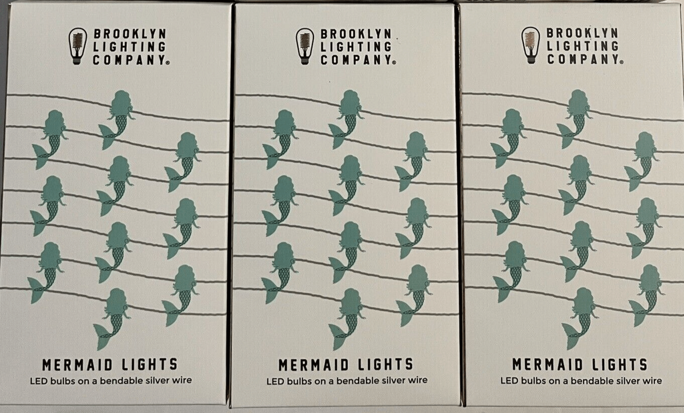 Brooklyn Lighting Company Home & Garden:Lamps, Lighting & Ceiling Fans:String Lights, Fairy Lights Lot of 3 Brooklyn Lighting Company Mermaid Lights LED Bulbs on Bendable Wire