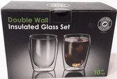 Cafe Brew Home & Garden:Kitchen, Dining & Bar:Glassware & Drinkware Medelco Cafe Brew Collection Double Wall Insulated Glass 2- Pc. Set 10 oz ~ New