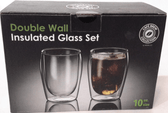 Cafe Brew Home & Garden:Kitchen, Dining & Bar:Glassware & Drinkware Medelco Cafe Brew Collection Double Wall Insulated Glass 2- Pc. Set 10 oz ~ New