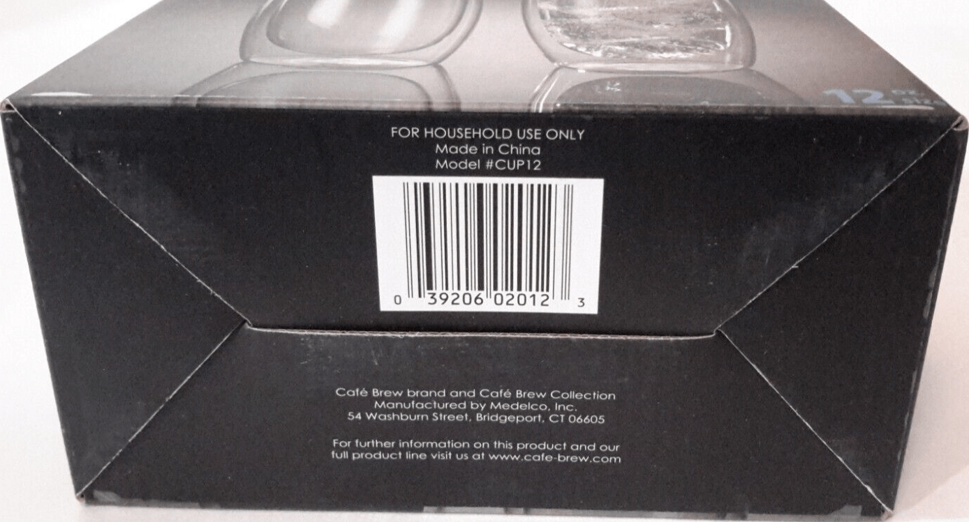 Cafe Brew Home & Garden:Kitchen, Dining & Bar:Glassware & Drinkware Medelco Cafe Brew Collection Double Wall Insulated Glass 2- Pc. Set  12 oz ~ New