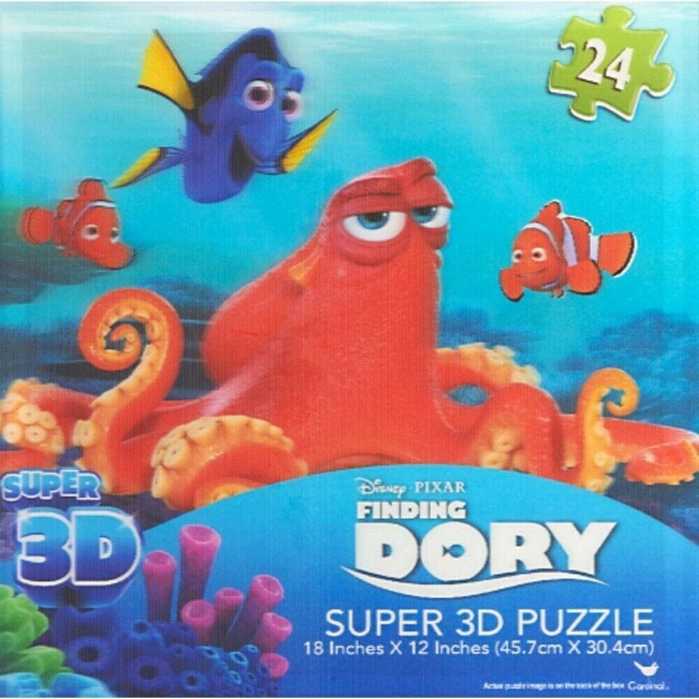 Cardinal Toys & Hobbies:Puzzles:Contemporary Puzzles:Jigsaw Disney Pixar FINDING DORY - Super 3D Puzzle - Cardinal - 24 Pieces - 18" X 12"