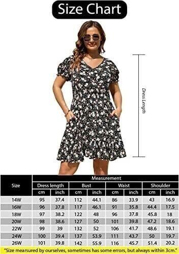 Celkuser Clothing, Shoes & Accessories:Women:Women's Clothing:Dresses Celkuser Womens Summer Printed Floral Mini Dress Puff Sleeve V Neck ~ SZ 16 ~NWT